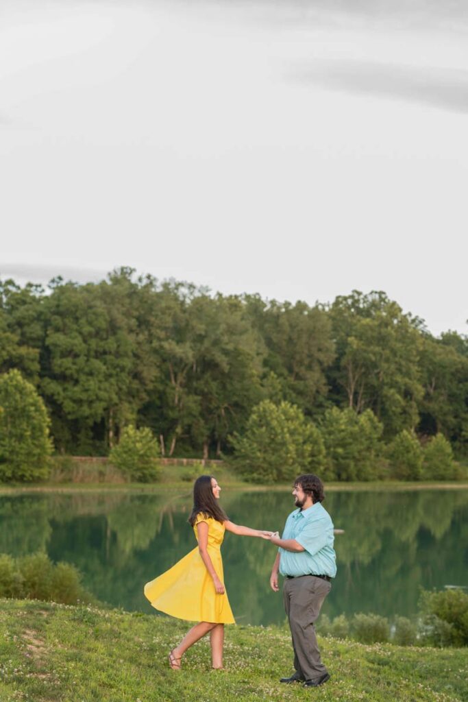 Just got engaged! What next? This engaged couple dances sweetly to celebrate their engagement.