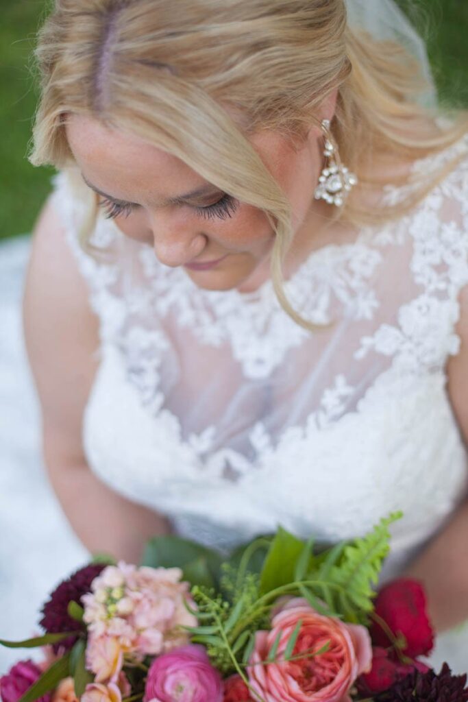 Bride portrait with bouquet at Kennedy Estate wedding.