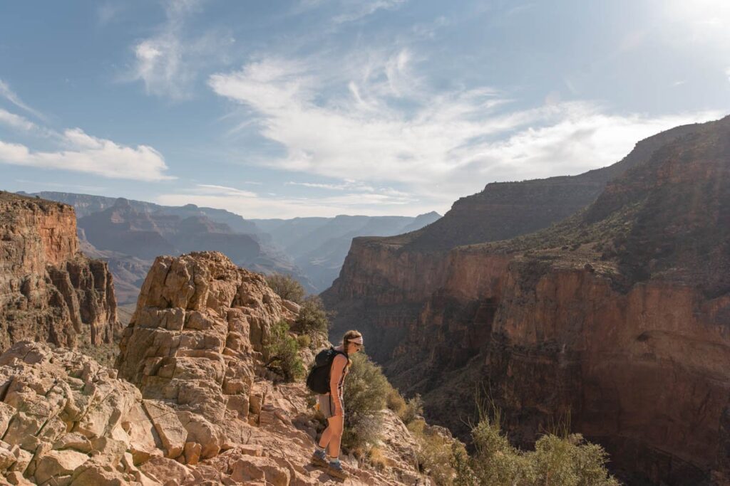 Woman hiking at Grand Canyon National Park.
