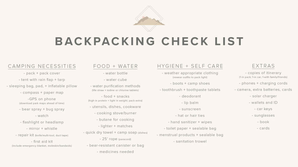 Want to know what to bring when you plan a backpacking trip? This backpacking checklist will help a lot.