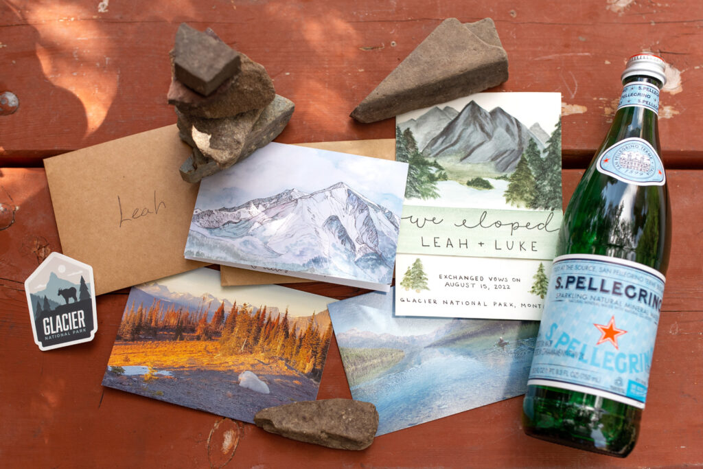 Couple has a private outdoor elopement at Glacier National Park
